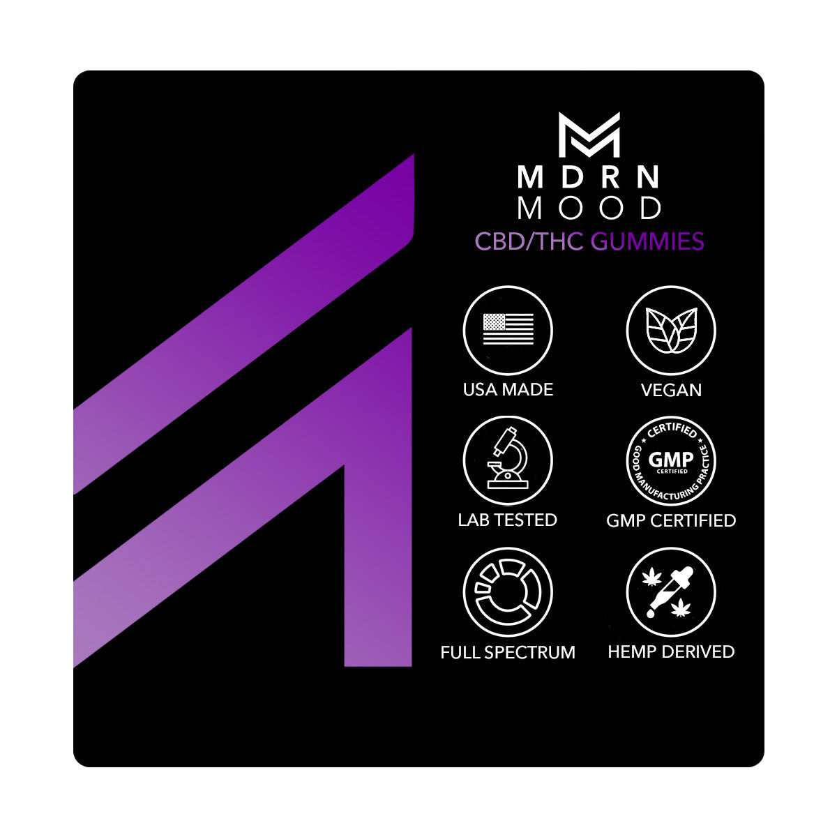 MDRN MOOD Galaxy Grape Gummies - 50mg CBD / 25mg THC (10ct)