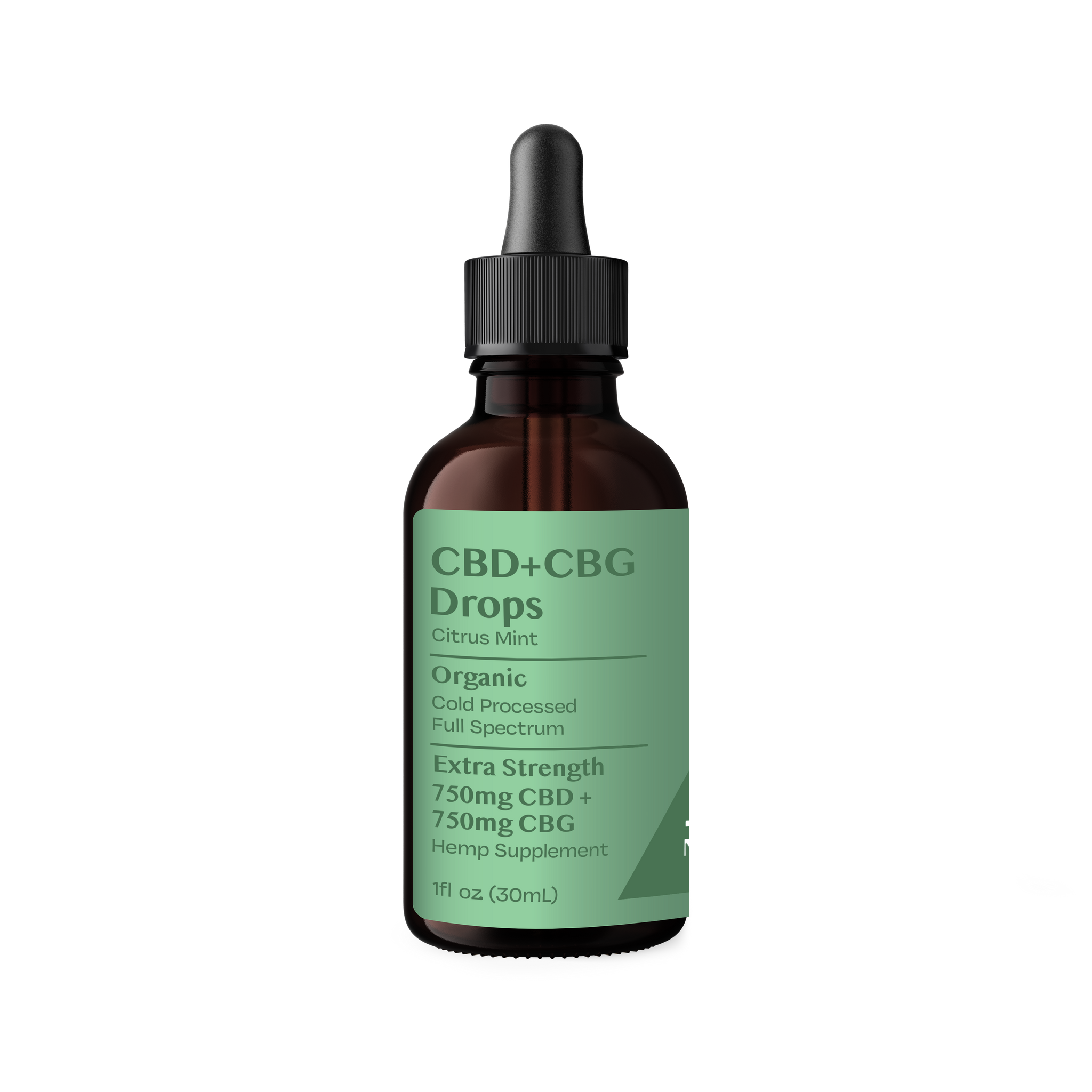Organic CBG+CBD Drops Citrus Mint - Extra Strength 750mg+750mg