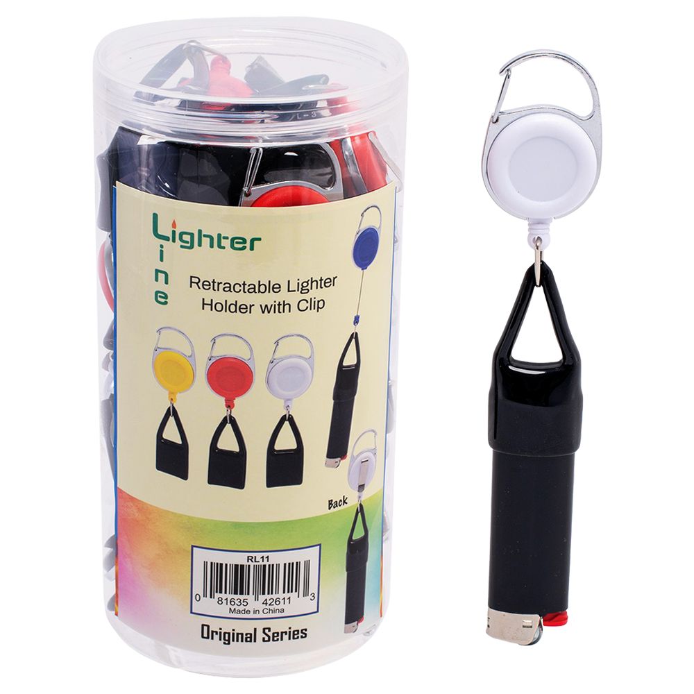 30CT JAR - Lighter Line Retractable Lighter Holder w/ Clip - Original Series