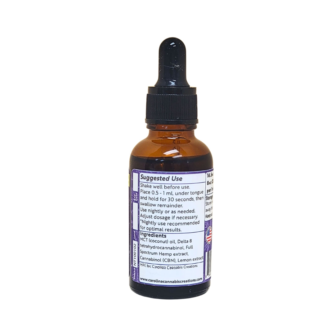 Nighttime Tincture 1000mg | Delta 8, CBN, CBD | Lemon | Carolina Cannabis Creations