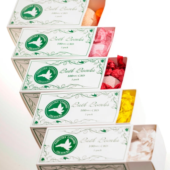 CBD Bath Bombs 2-pack | 200mg CBD | Carolina Cannabis Creations